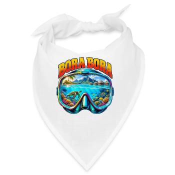 Bora Bora Französisch Polynesien Tauchen Schnorche - Bandana - Weiß - Vorne