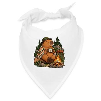 Capybara Camping - Bandana - Weiß - Vorne