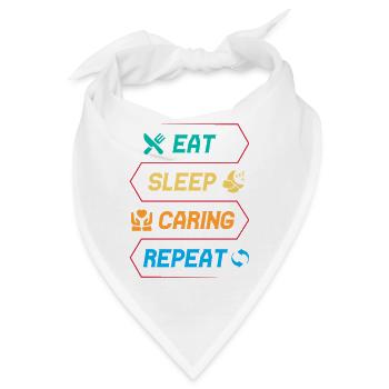 Social Worker Quote Eat Sleep Caring Social Work - Bandana - Weiß - Vorne