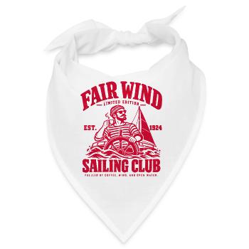 Fair Wind Sailing Club – Segler mit Kaffee - Bandana - Weiß - Vorne