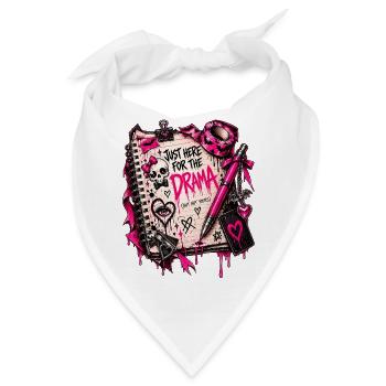 Drama Notizbuch Pink Gothic - Bandana - Weiß - Vorne