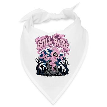 Rosa Phantom über dem Friedhof - Bandana - Weiß - Vorne