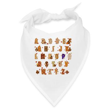 Alphabet Herbst Herbst Truthahntag Thanksgiving - Bandana - Weiß - Vorne