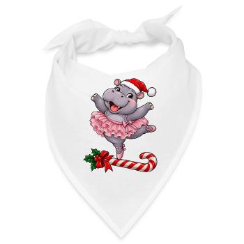 Weihnachten Nilpferd Ballett Ballerina Geschenk - Bandana - Weiß - Vorne