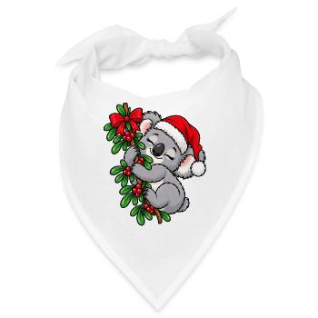 Weihnachten Koala Mistelzweig Geschenkidee - Bandana - Weiß - Vorne
