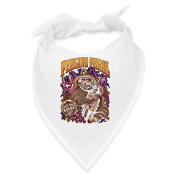Ein weinliebender Waschbär umarmt eine Weinflasche - Bandana - Weiß - Vorne