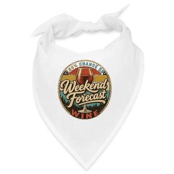 Weinliebhaber-Wochenende Prognose Weinhumor - Bandana - Weiß - Vorne