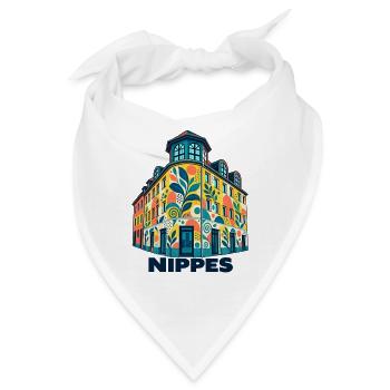 Nippes Eckhaus mit Schrift - Bandana - Weiß - Vorne