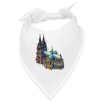 Kölner Dom Aquarell-Splash - Bandana - Weiß - Vorne