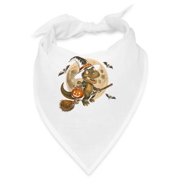T-Rex Hexe Halloween Dinosaurier T-Rex - Bandana - Weiß - Vorne