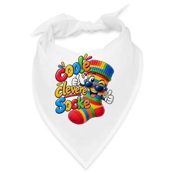 Lustige bunte Socke - Bandana - Weiß - Vorne