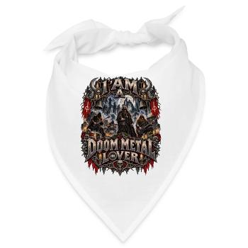 Doom Metal Lover – Dark Heavy Metal Music Fan - Bandana - Weiß - Vorne