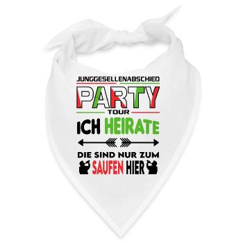 Junggesellenabschied Ich heirate Zum Saufen hier - Bandana - Weiß - Vorne