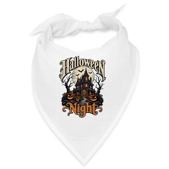 Halloween Night – Spukhaus mit Kürbissen - Bandana - Weiß - Vorne