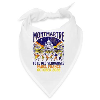 Montmartre Fete des Vendanges Paris France - Bandana - Weiß - Vorne