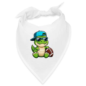 T Rex American Football Cool Cartoon - Bandana - Weiß - Vorne