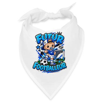 Zukünftiger Fußballer: Farbenfrohes Fußballbaby - Bandana - Weiß - Vorne