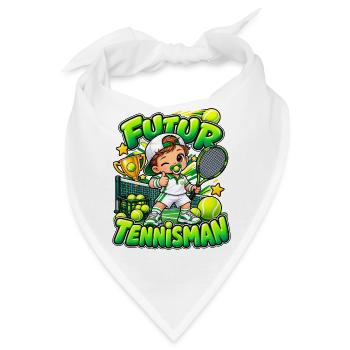 Zukünftiger Cartoon-Tennisspieler, Kindertennisspieler - Bandana - Weiß - Vorne