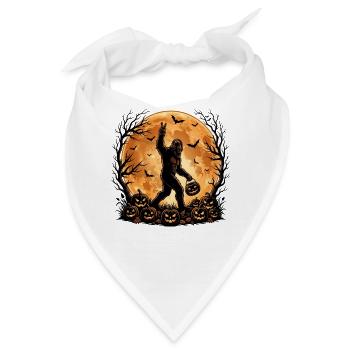 Gruseliger Halloween-Bigfoot-Kürbis lustiger Sasquatch - Bandana - Weiß - Vorne