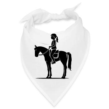Pferd Mädchen - Bandana - Weiß - Vorne