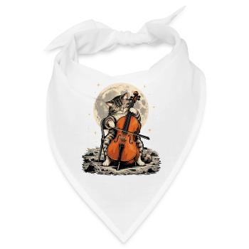 Space Cat Cello – Cellist, Astronaut, Katzenliebhaber - Bandana - Weiß - Vorne