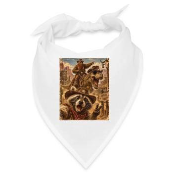 Raccoon Cowboy Dino Western - Bandana - Weiß - Vorne