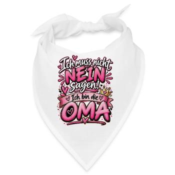 Lustiges Oma Design Muss nicht nein sagen bin Oma - Bandana - Weiß - Vorne