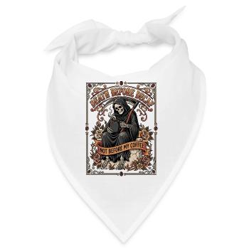 Tod vor Decaf – Nicht ohne Kaffee - Bandana - Weiß - Vorne