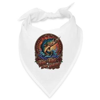 The Tug is my Drug Lustiges Fischliebhaber Angler - Bandana - Weiß - Vorne