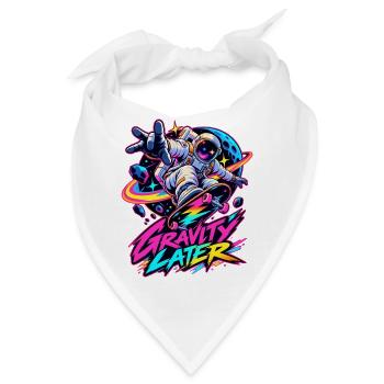 Neon-Astronaut Skateboard Gravity - Bandana - Weiß - Vorne