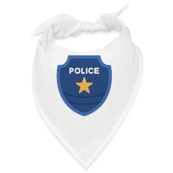 Polizeiabzeichen im klassischen Schildstil - Bandana - Weiß - Vorne