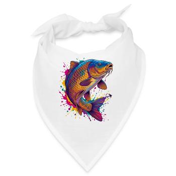 Bunte Karpfen-Kunstplatte Pfirsich - Bandana - Weiß - Vorne