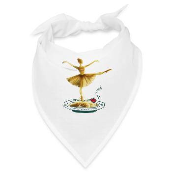 Spaghetti Ballerina mit Tomate & Basilikum Kunst - Bandana - Weiß - Vorne