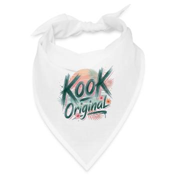 Kook Original Surf Aquarell Sonnenuntergangspalmen - Bandana - Weiß - Vorne