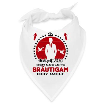 Hochzeit Married 2026 Cooler Braeutigam Groom - Bandana - Weiß - Vorne