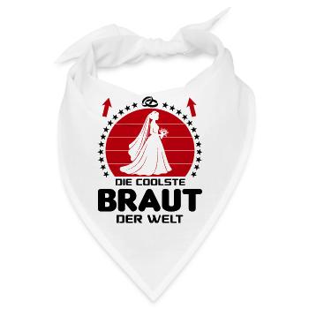 Hochzeit 2026 Married Beste Braut Bride der Welt - Bandana - Weiß - Vorne