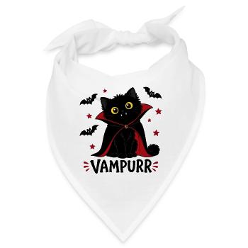 Süßer Vampurr Schwarze Katze Dracula Halloween - Bandana - Weiß - Vorne