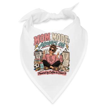 Mama-Modus: Immer auf Chaos - Bandana - Weiß - Vorne