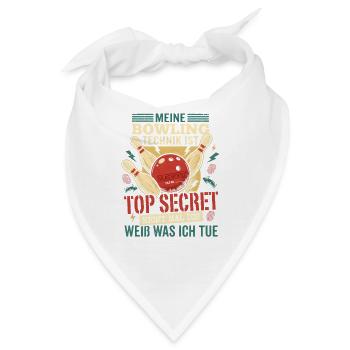 Bowling Geheime Technik Lustiger Bowler Spruch - Bandana - Weiß - Vorne