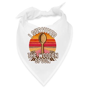 Ich habe das Retro-Design des Holzlöffels überlebt - Bandana - Weiß - Vorne