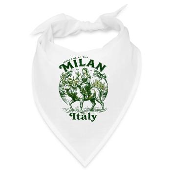The Welcome To Milan Italy Travel Souvenir - Bandana - Weiß - Vorne