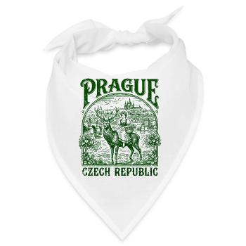 Prague Czech Republic Vintage Folk Art - Bandana - Weiß - Vorne