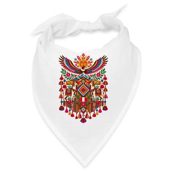 Peru | Lamas, Anden & Textilmuster - Bandana - Weiß - Vorne