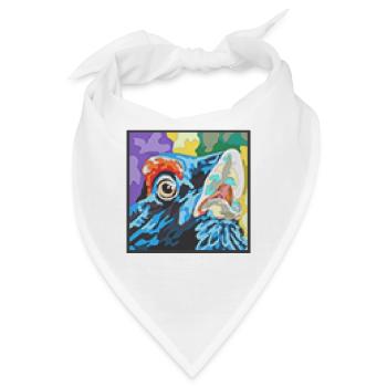Farbrausch Papageienblick Auerhahn - Bandana - Weiß - Vorne