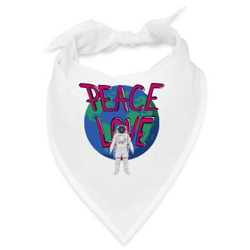 Frieden im All: Erde und Astronaut - Bandana - Weiß - Vorne