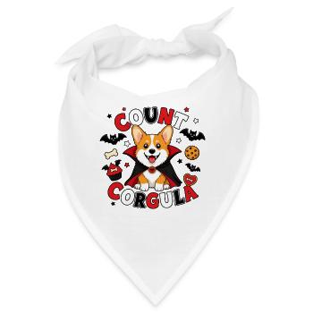 Count Corgula Süßer Vampirhund Halloween - Bandana - Weiß - Vorne