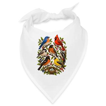 Bunte Gartenvögel Vogelbeobachtung Natur Vogellieb - Bandana - Weiß - Vorne