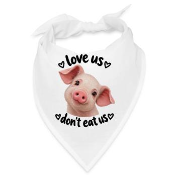 Werde vegan und rette die Tiere - Bandana - Weiß - Vorne
