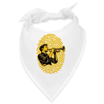 Trompete Fingerabdruck Trompeter Jazz Blasmusik - Bandana - Weiß - Vorne