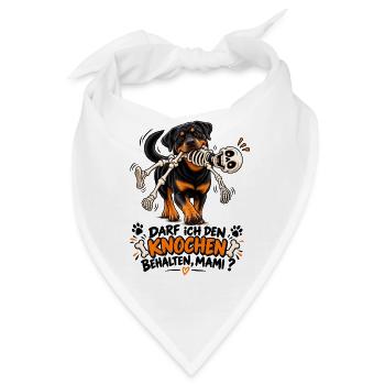 Hund mit Knochen-Skelett Comedy - Bandana - Weiß - Vorne